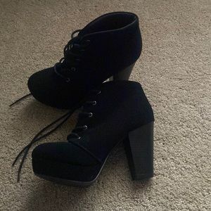 Black booties, size 7